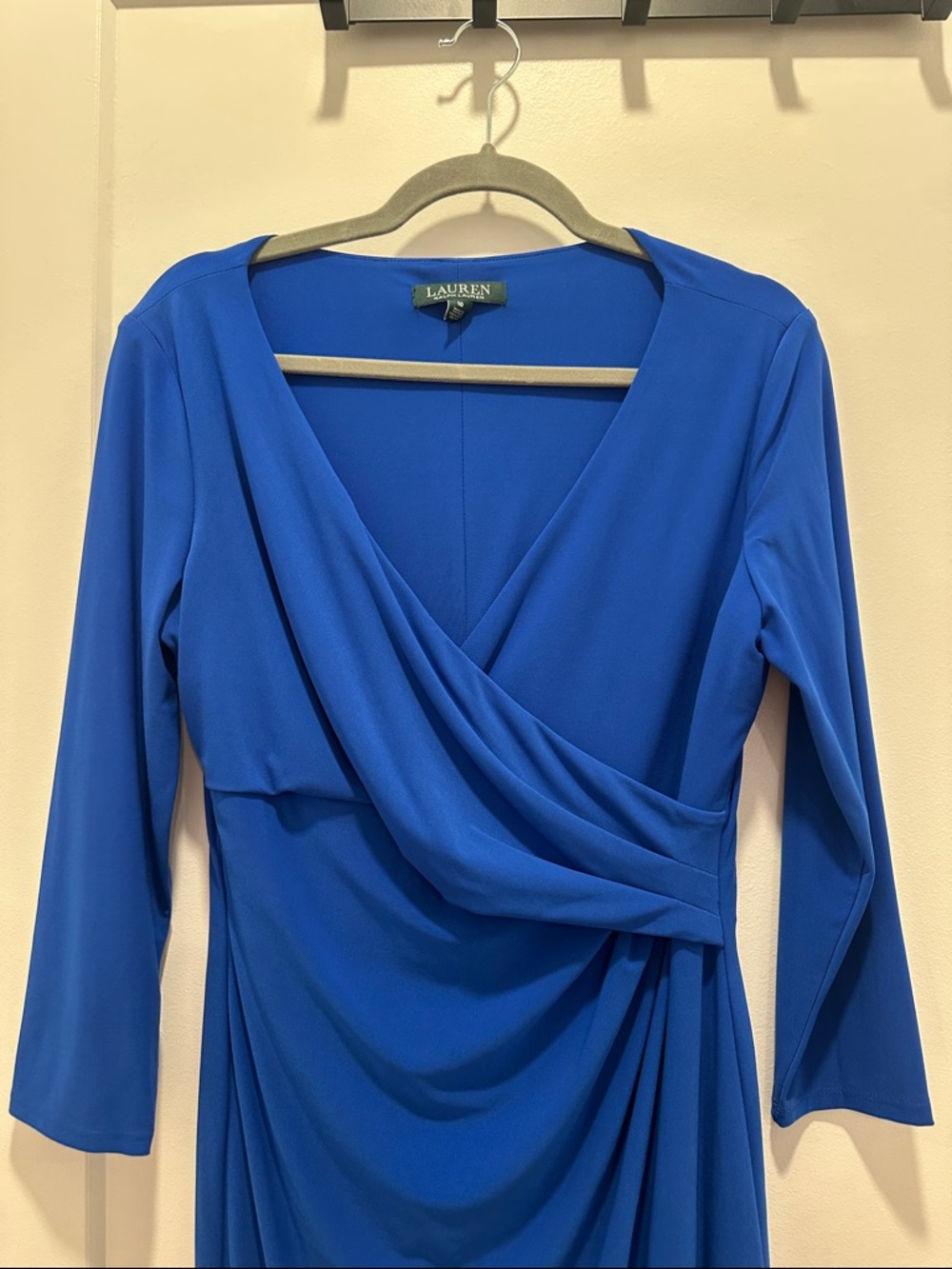 Ralph Lauren 3/4th Sleeve Ruched Dress Size 10 - Picture 2 of 7